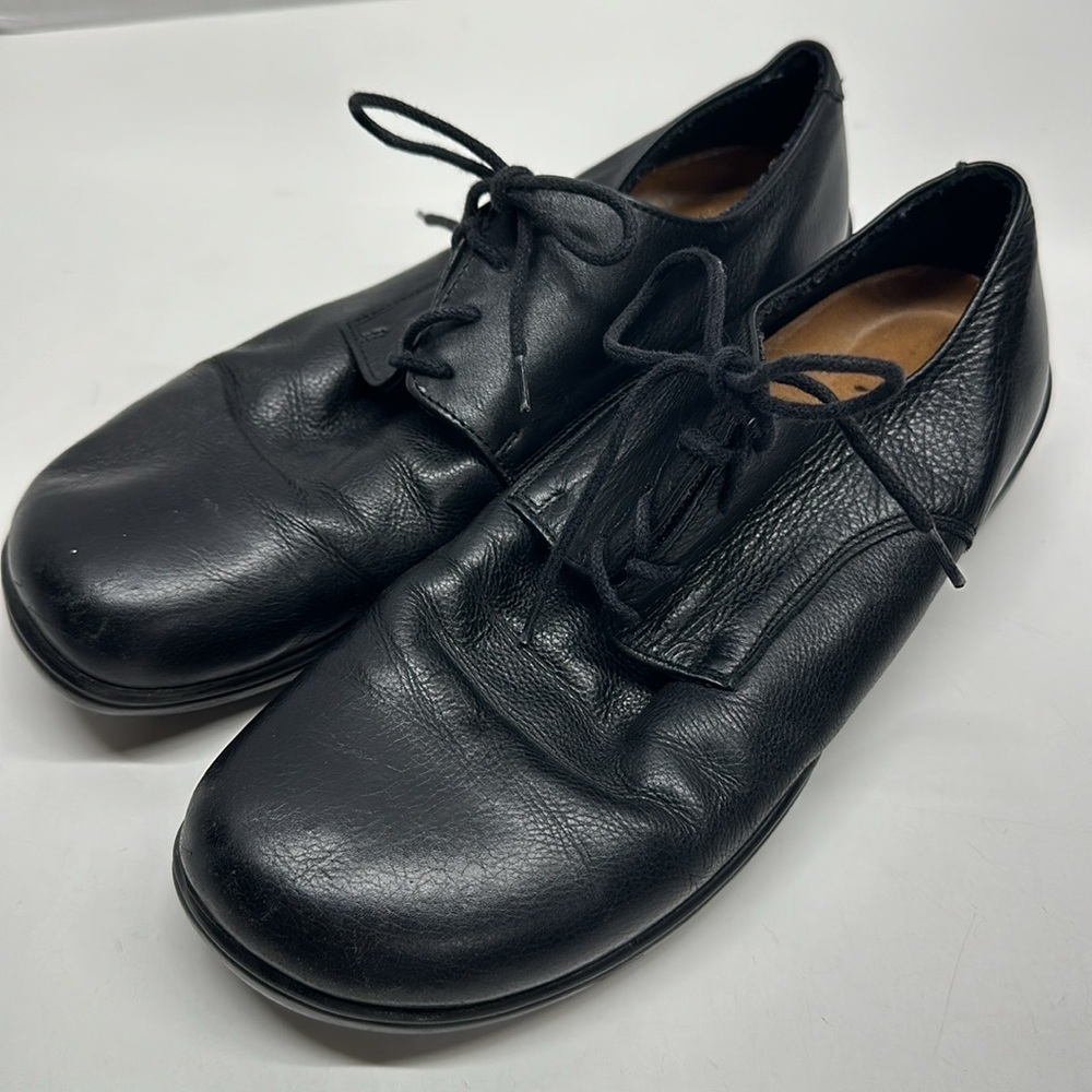 Footprints by Birkenstock Leather Oxford Shoes Lace Up Black Men's 41 8 Narrow